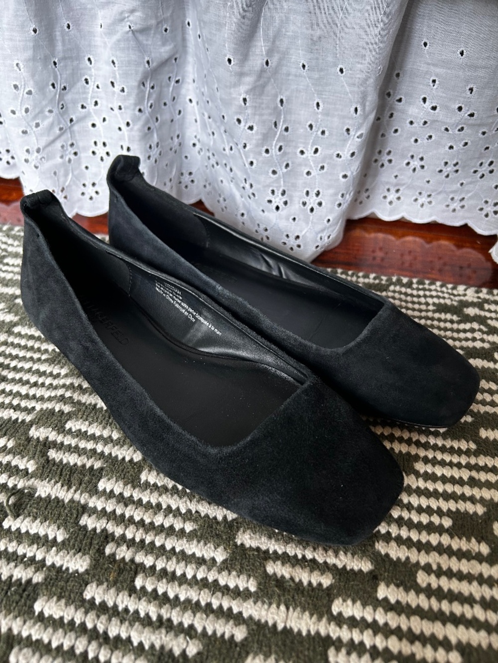 Karl Lagerfeld Black Suede Women's Ballet Flats size 8